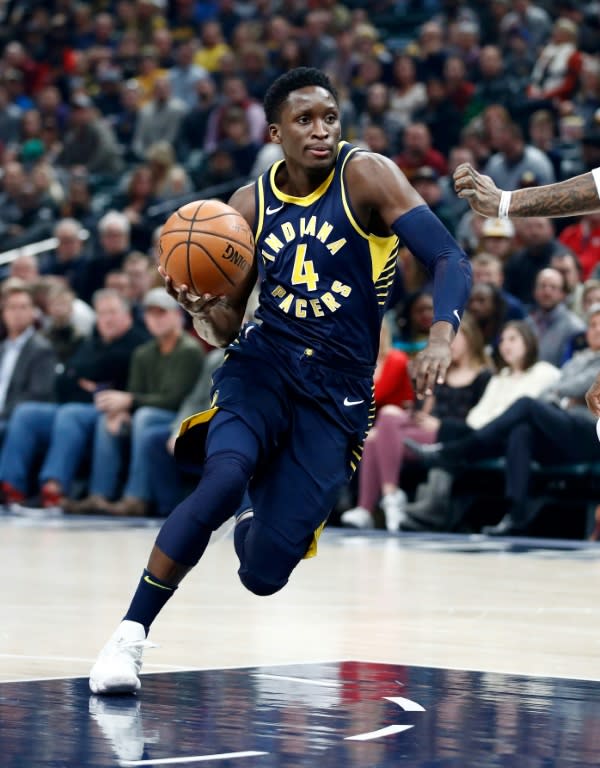 In Indianapolis, Victor Oladipo poured in a career-high 47 points to lead the Pacers to a 126-116 overtime triumph over the Denver Nuggets