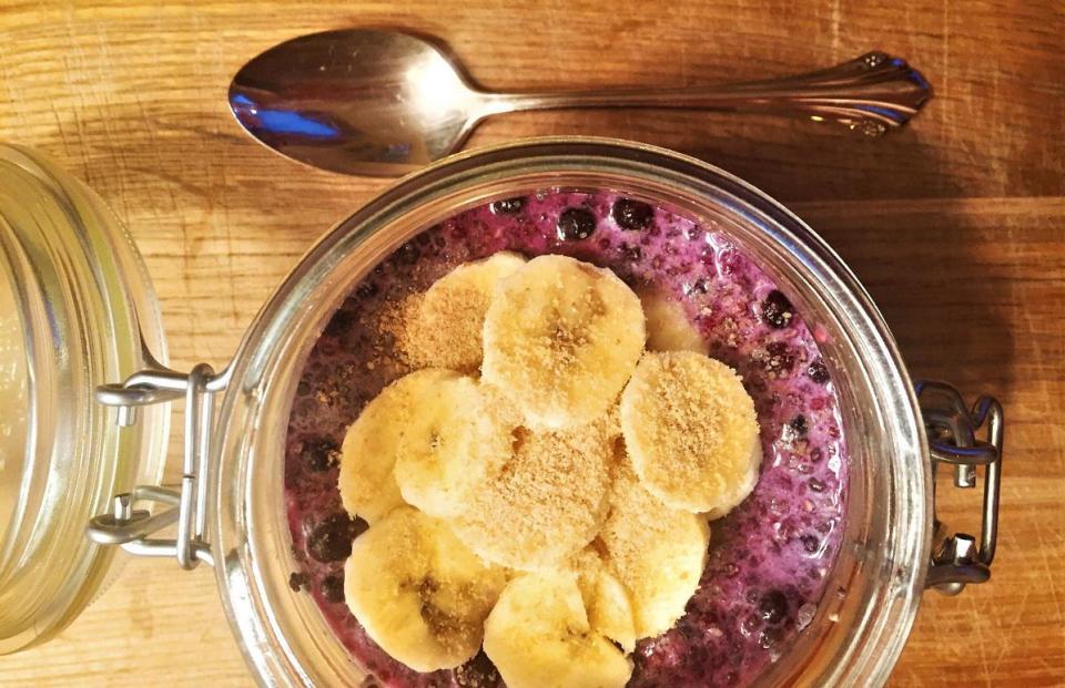 Blueberry Overnight Chia Seed Pudding