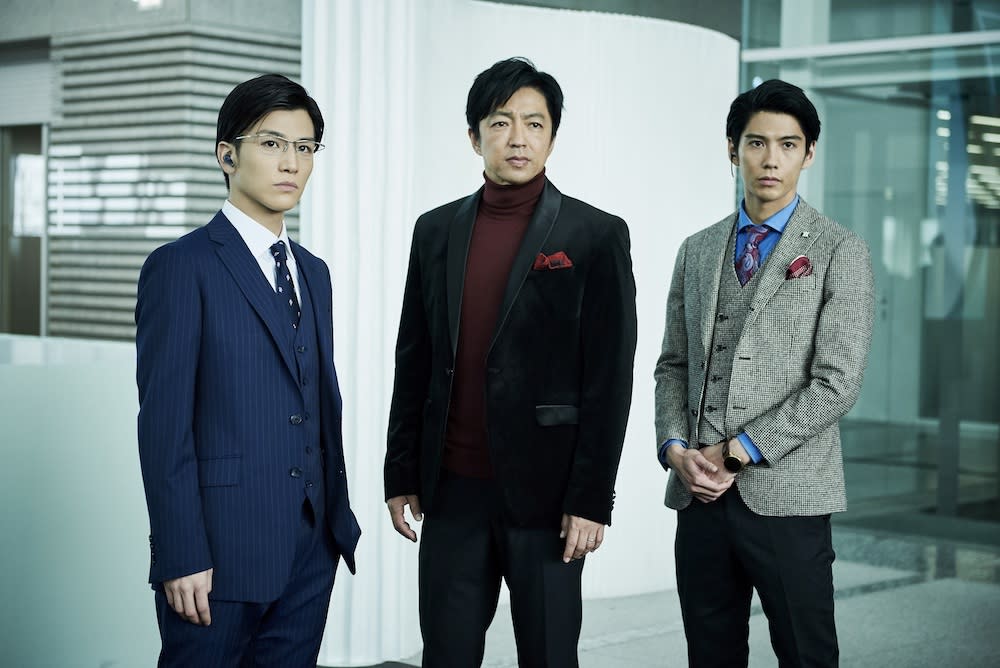 Makoto Sakuraba (Takanori Iwata), Kosuke Kiryu (Takao Osawa), and Satoshi Nishimura (Kento Kaku) in AI Amok. (PHOTO: Encore Films)