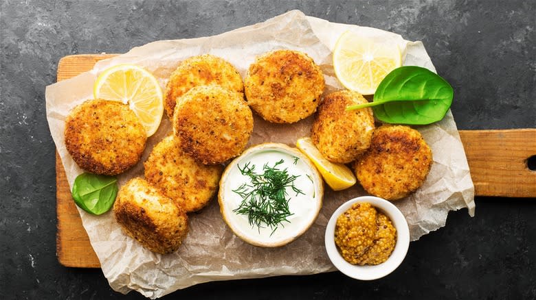 Platter of tuna patties