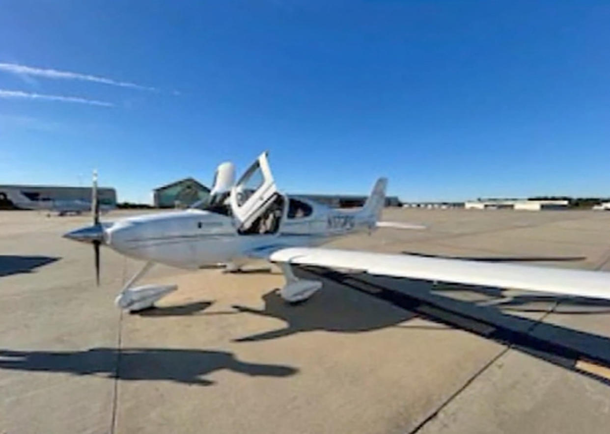 A passenger landed a private plane at Raleigh-Durham International Airport after the pilot suffered a medical issue on April 7, 2024. (RDU Airport Police via WRAL)