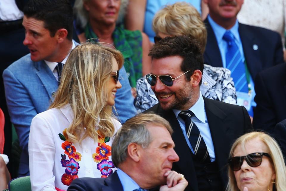 Waterhouse’s romance with ex Bradley Cooper, (pictured at Wimbledon in 2014) propelled her into the spotlight (Getty Images)