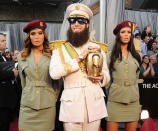 <b>Oscars 2012: Red carpet photos</b><br><br><b>Beard science...</b> Cohen as alter ego. Is it tasteless?