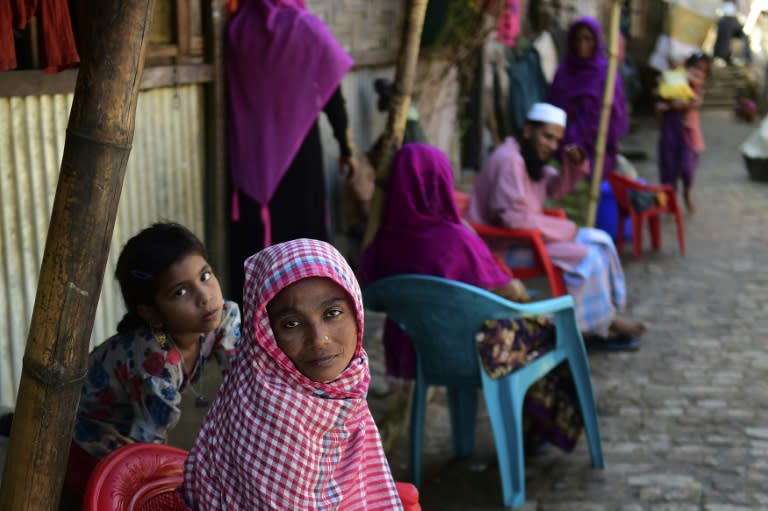 Rohingya refugees from Myanmar at a camp in Teknaf, Bangladesh, on November 26, 2016