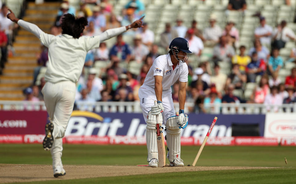 <p>Despite success as stand-in skipper, the summer of 2010 saw increasing scrutiny over Cook’s place in the side as he struggled for runs – with a winter tour to Australia on the cards, Cook was by no means a certainty to be selected (Getty Images) </p>