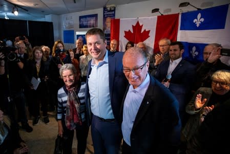 Leader of Canada's Conservatives campaigns in Trois-Rivieres