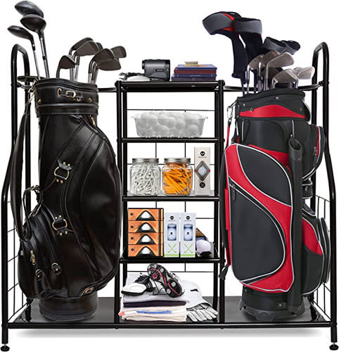 Morvat Golf Organizer - Extra Large Double Metal Black Stand