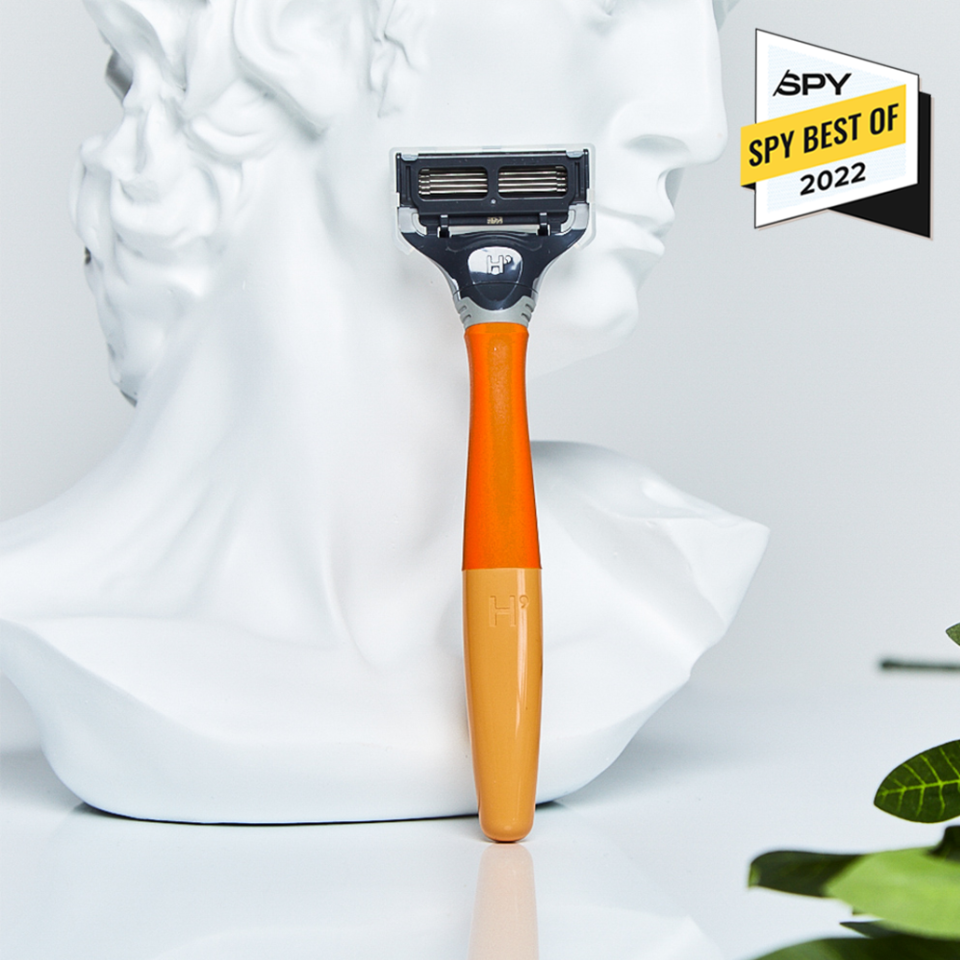 harry's the truman razor with a bust of da vinci's david