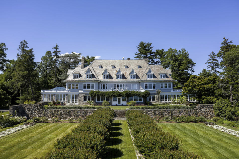 This June 2021 photo shows Copper Beech Farm, a 50-plus acre waterfront estate in Greenwich, Conn, which recently sold for $138,830,000. Sotheby's International Realty believes it to be the most expensive property ever sold in Connecticut. (Daniel Milstein/ Sotheby's International Realty via AP)