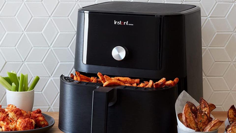Customers praised this Instant Vortex air fryer for its speedy heating time and compact design.