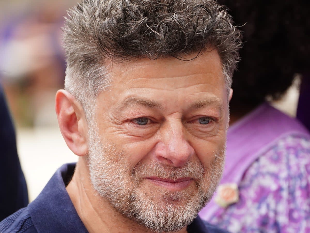 Andy Serkis takes part in a protest by members of the British actors union Equity in Leicester Square, London (PA)