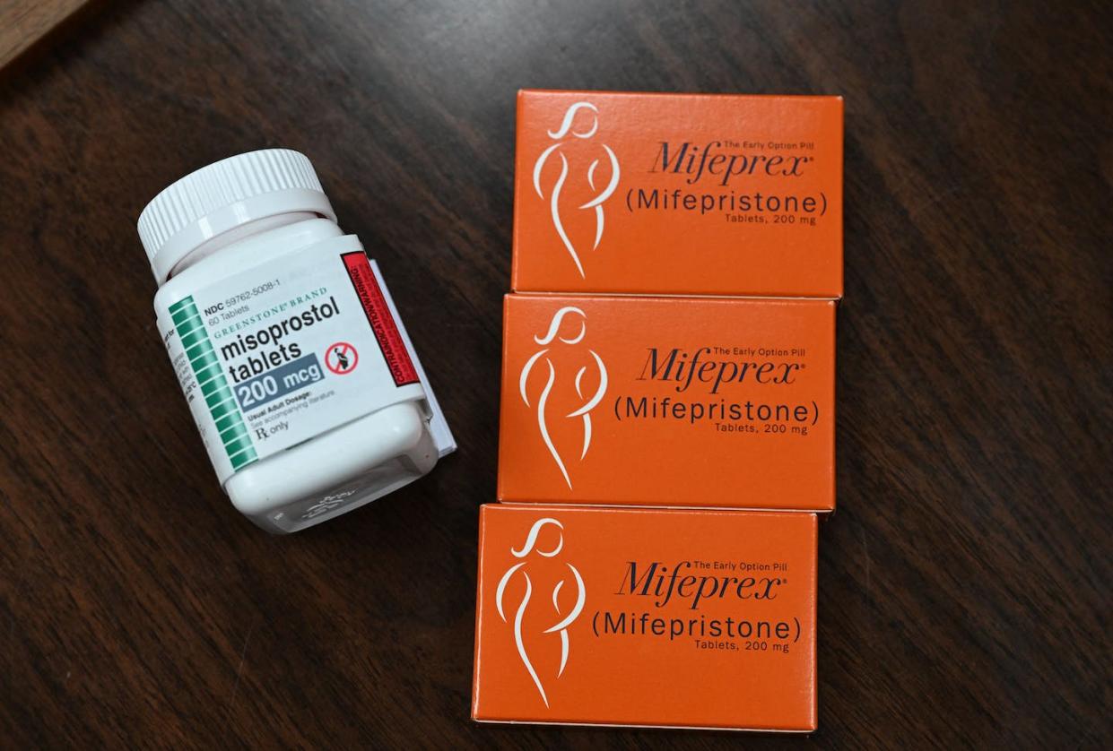 Legal battles are being waged over mifepristone, one of two drugs used in medication abortion. <a href="https://www.gettyimages.com/detail/news-photo/mifepristone-and-misoprostol-the-two-drugs-used-in-a-news-photo/1241524154?adppopup=true" rel="nofollow noopener" target="_blank" data-ylk="slk:Robyn Beck/AFP via Getty Images;elm:context_link;itc:0;sec:content-canvas" class="link ">Robyn Beck/AFP via Getty Images</a>