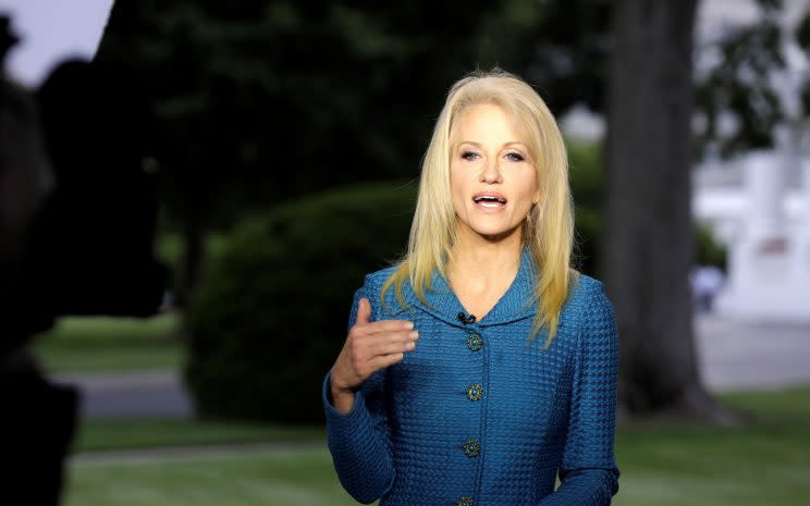 Trump senior advisor Kellyanne Conway speaks about the firing of FBI Director James Comey at the White House in Washington, U.S., May 10, 2017.