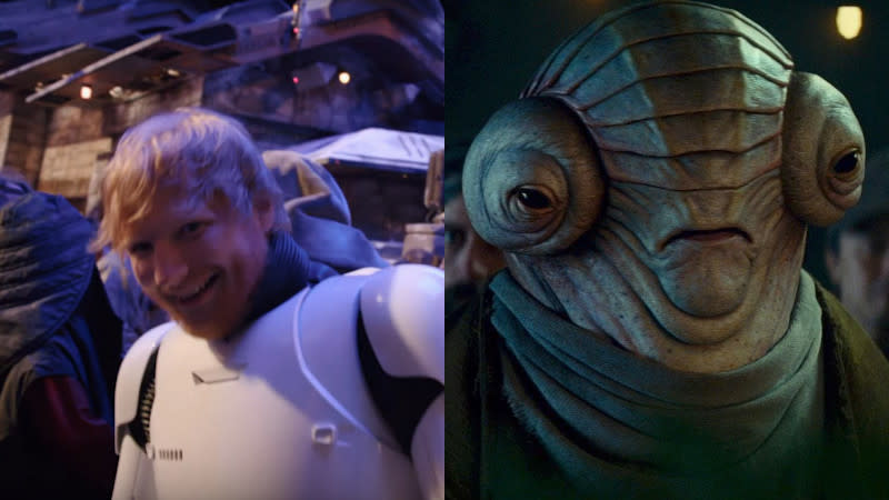 Ed Sheeran played an alien in 'Star Wars: The Rise of Skywalker'. (Credit: Disney/Lucasfilm)