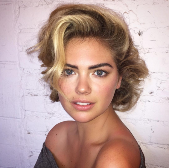 Kate Upton's long hair gone Marilyn short. (Photo: Instagram/Bryce Scarlett)