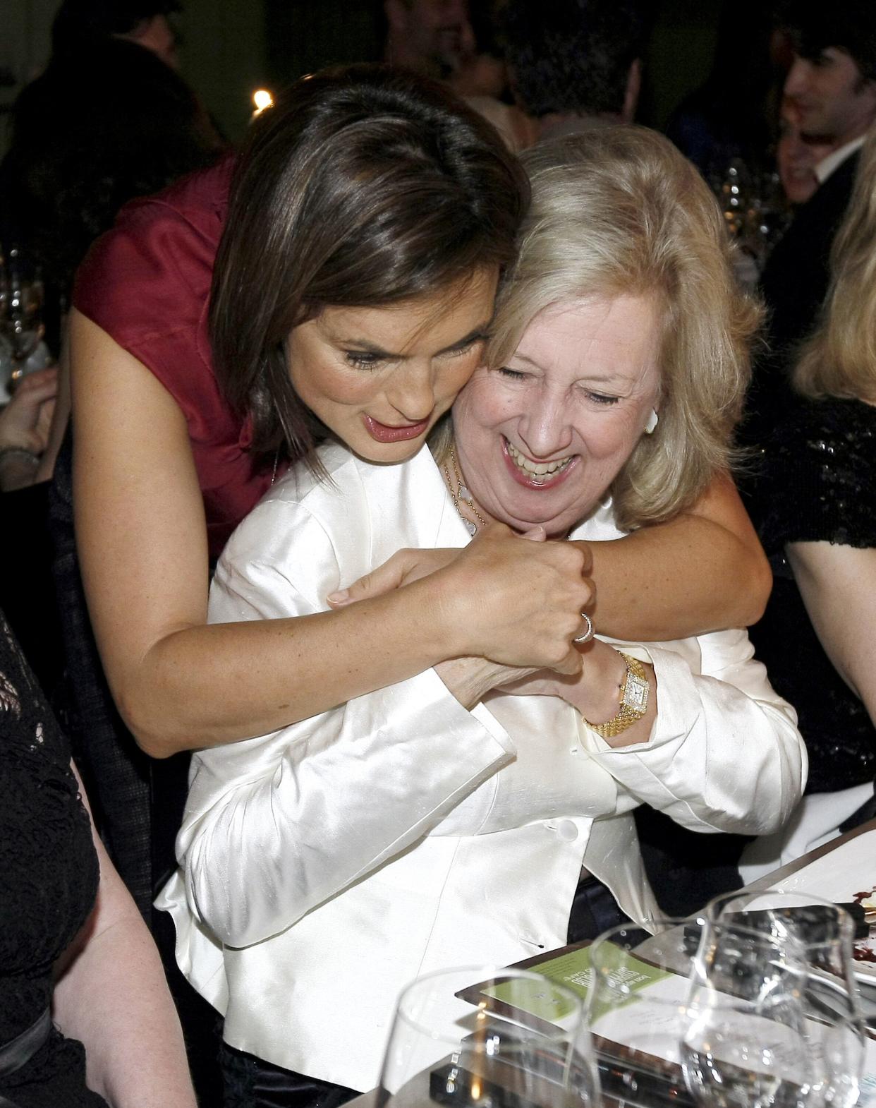 Actress Mariska Hargitay hugs Fairstein at the Bon Appetit Supper Club and Cafe on October 26, 2008, in New York City at the annual Joyful Heart Foundation Dinner. Fairstein served on the board of Joyful Heart, which Hargitay founded. (Photo: Jemal Countess via Getty Images)