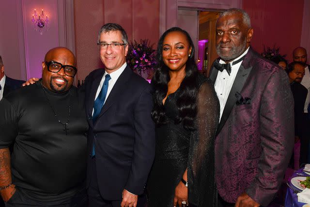 <p>Paras Griffin/Getty</p> CeeLo Green, Larry Mestel, Pat Houston and Gary Houston at the St. Regis Atlanta on Aug. 9, 2023