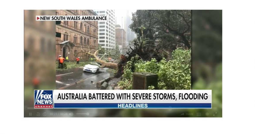 暴雨和強風在雪梨和新南威爾斯帶來嚴重影響。（圖／FOX News）