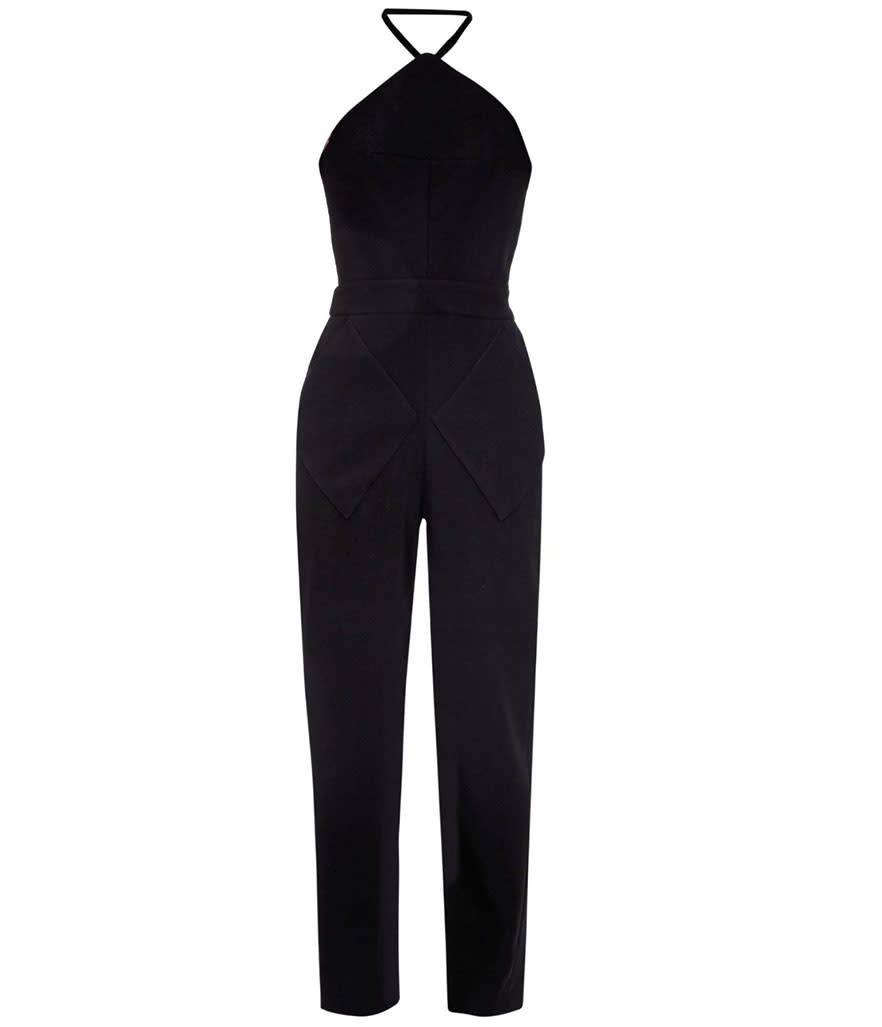 Balenciaga Diamond-Seam Compact-Crepe Jumpsuit