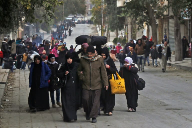 Syria's assault on the northern city of Aleppo has spurred a mass exodus of tens of thousands of residents from the opposition-held east