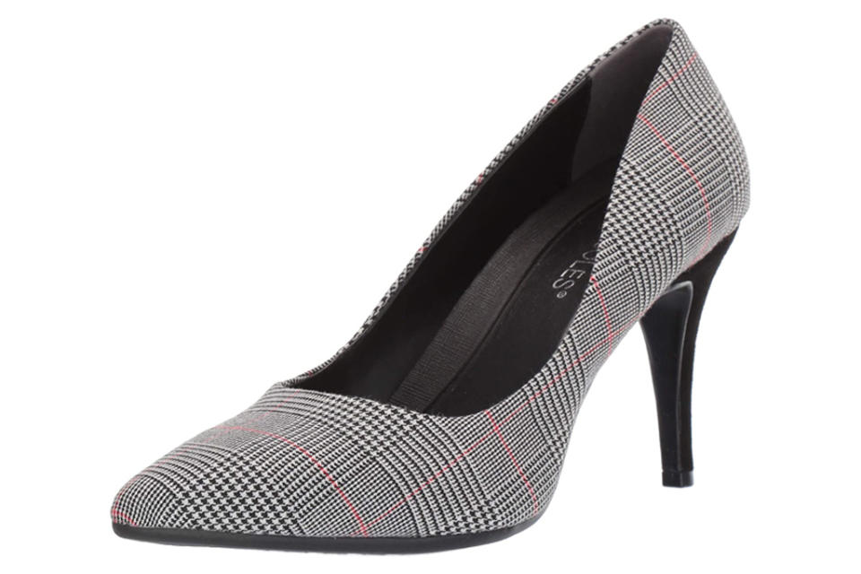 pumps, plaid, checkered, heels, aerosoles