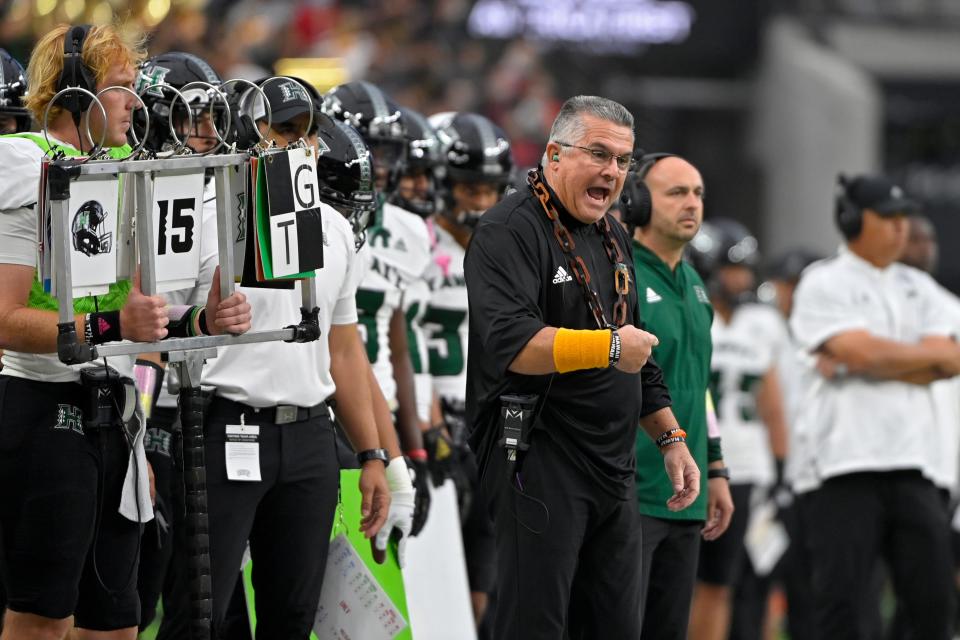 Hawaii head coach Todd Graham during a November game against UNLV.