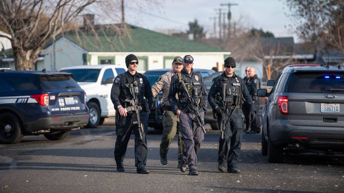 Police responded after a Pasco officer was shot trying to make an arrest. The officer is in stable condition and the suspected shooter is in custody.