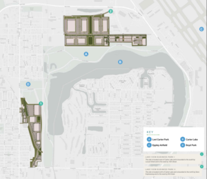  Overview shows proposed business park site, alternative site, Eppley Airfield. (Courtesy of Lamp Rynearson)