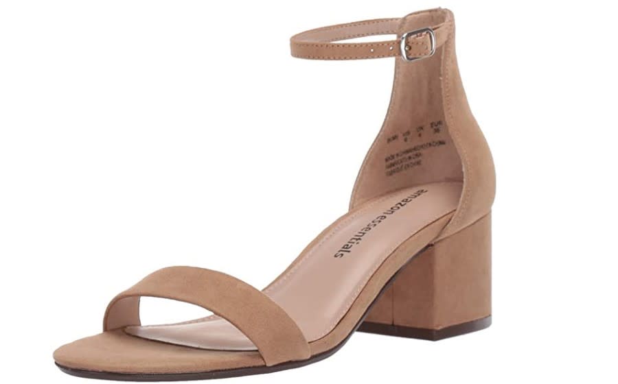 Amazon Essentials Women's Nola Heeled Sandal in tan. (Image via Amazon)