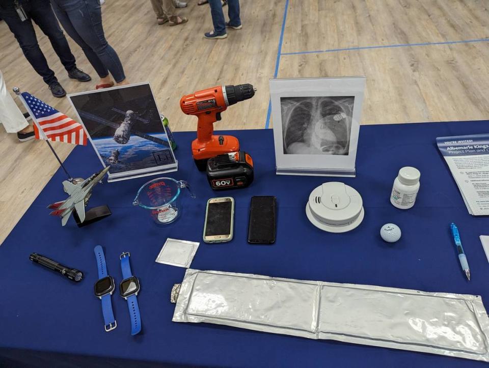 Albemarle Corp.  showcased ways lithium is used in batteries, including personal electronic devices like cell phones, flashlights and watches, pacemakers and space technology during a community information session Tuesday at the H. Lawrence Patrick Senior Life and Conference Center in Kings Mountain.