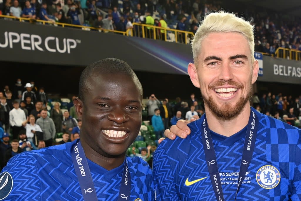 Chelsea duo N’Golo Kante and Jorginho have both been nominated for the men’s  Ballon d’Or award  (Chelsea FC via Getty Images)