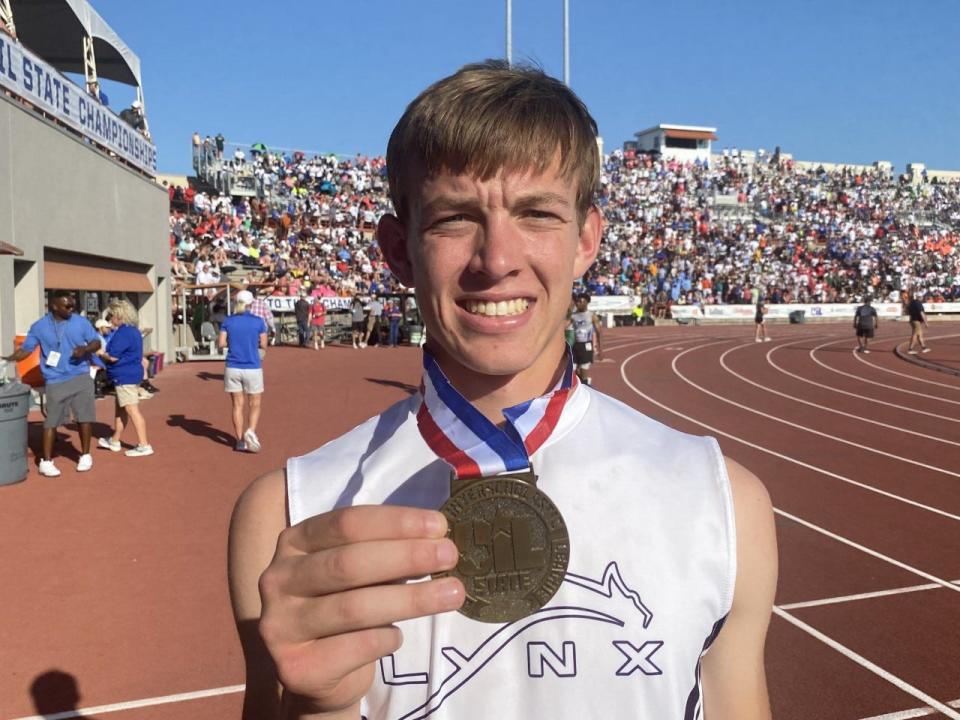 Spearman's Jeb Garnett with his bronze medal