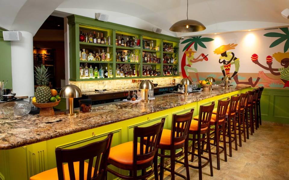 The bar at the Cuban-inspired restaurant La Cumbancha in Miami Lakes.