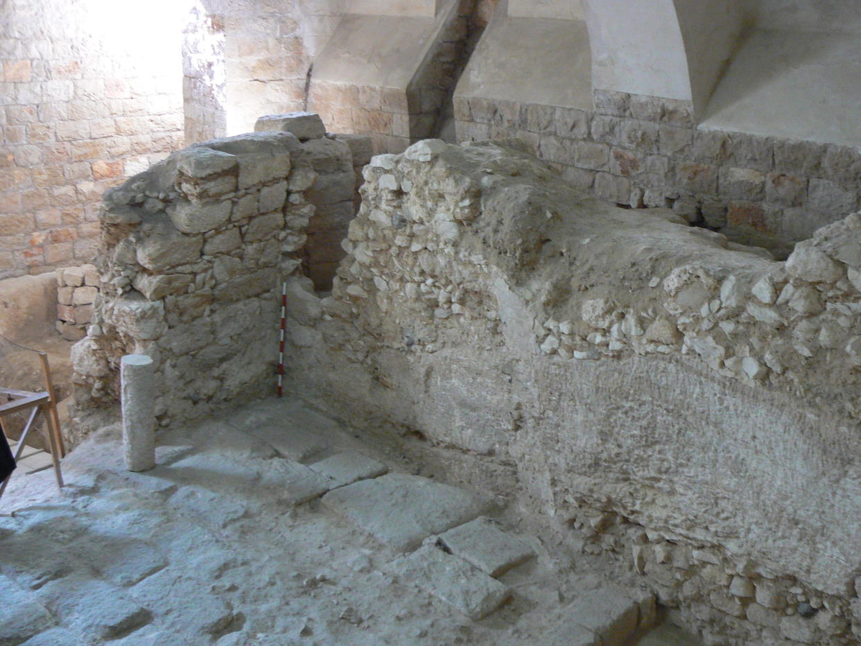 A photo of the 1st-century house where archaeologist Ken Dark believes Jesus Christ likely lived as a boy, showing one of its rock-cut walls.  / Credit: K.R. Dark