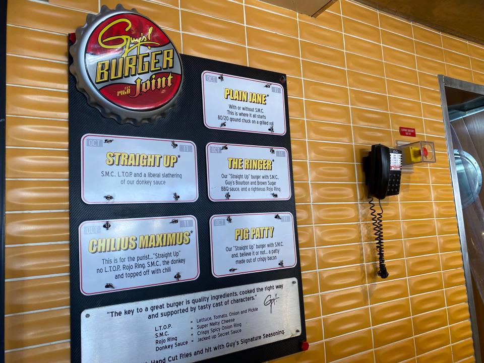 guy's burger joint menu on carnival cruise