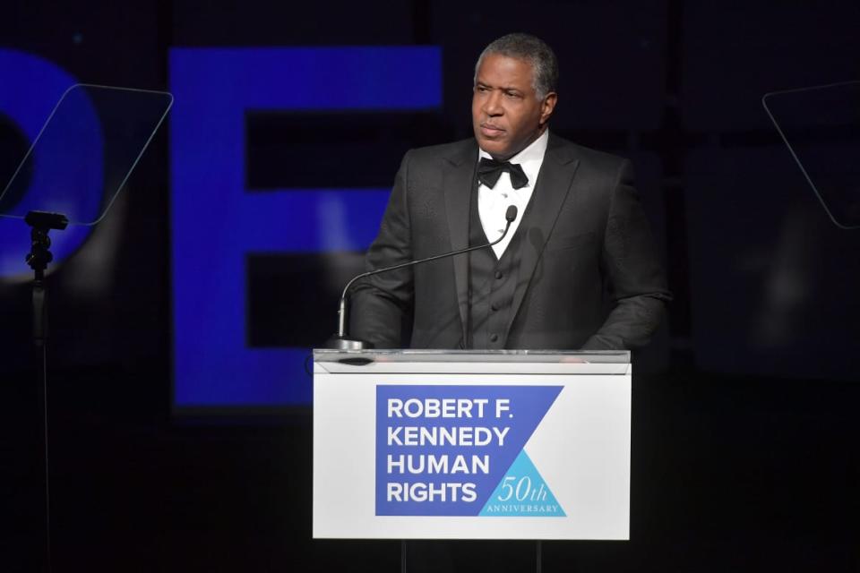 <div class="inline-image__caption"><p>Robert F. Smith speaks during the 2019 Robert F. Kennedy Human Rights Ripple Of Hope Awards.</p></div> <div class="inline-image__credit">Michael Loccisano/Getty</div>