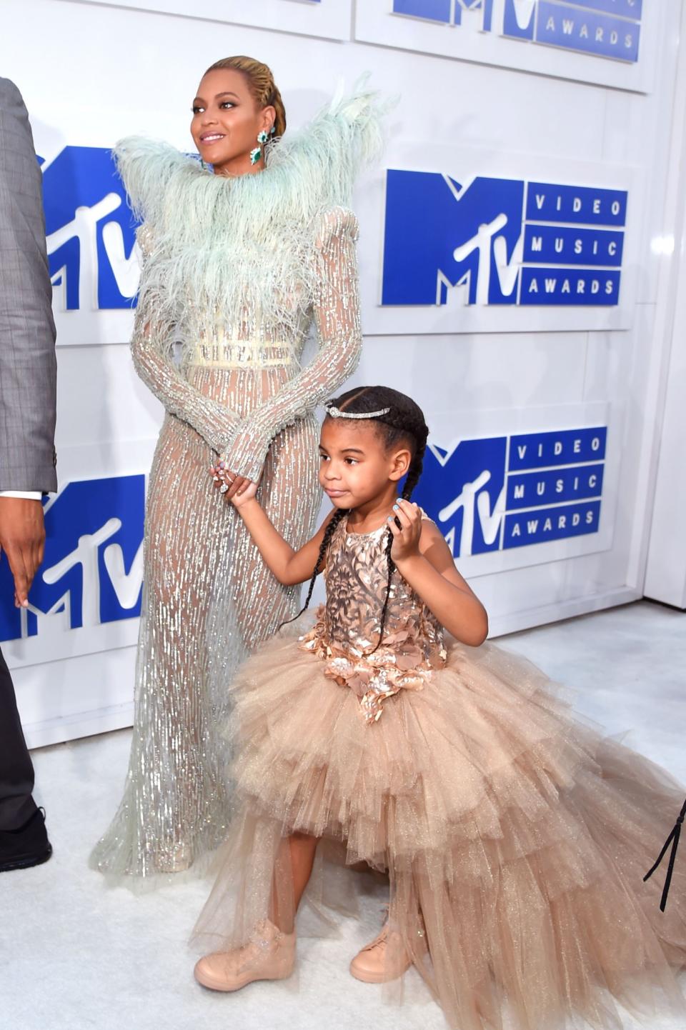 <p>Beyonce absolutely slayed at the MTV Video Music Awards in an opulent Francesco Scognamiglio number. However, it was her four-year-old daughter who stole the show as she joined her mum in a matching dress and tiara making her the new Queen B. [Photo: Getty] </p>