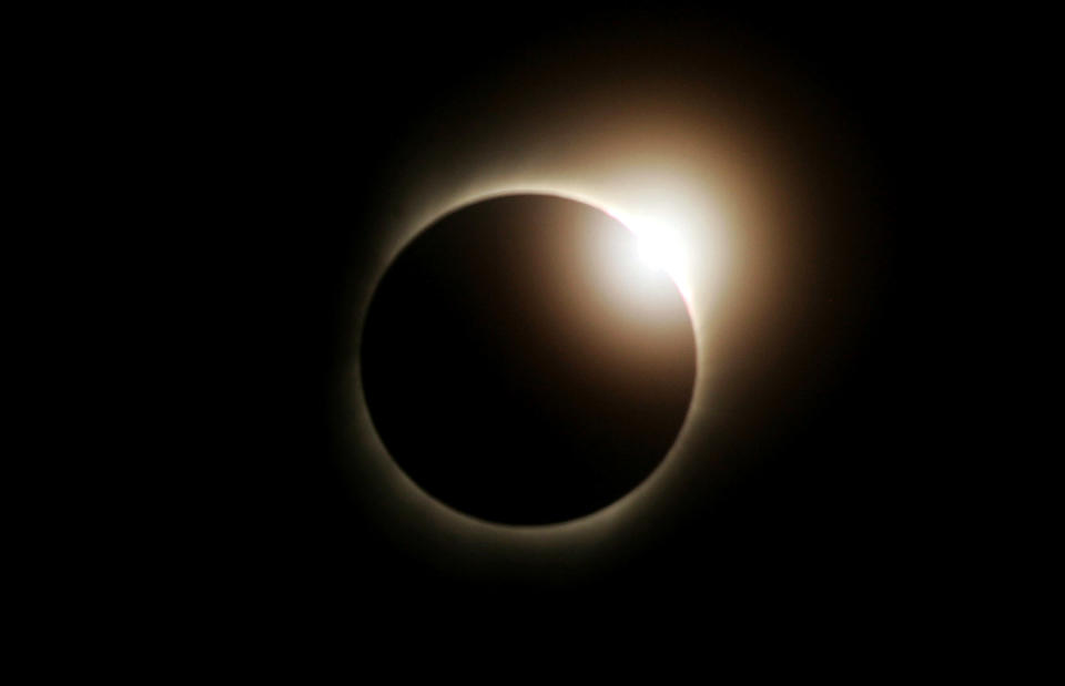 Here's the total solar eclipse on July 22, 2009, as seen in Chongqing, China.