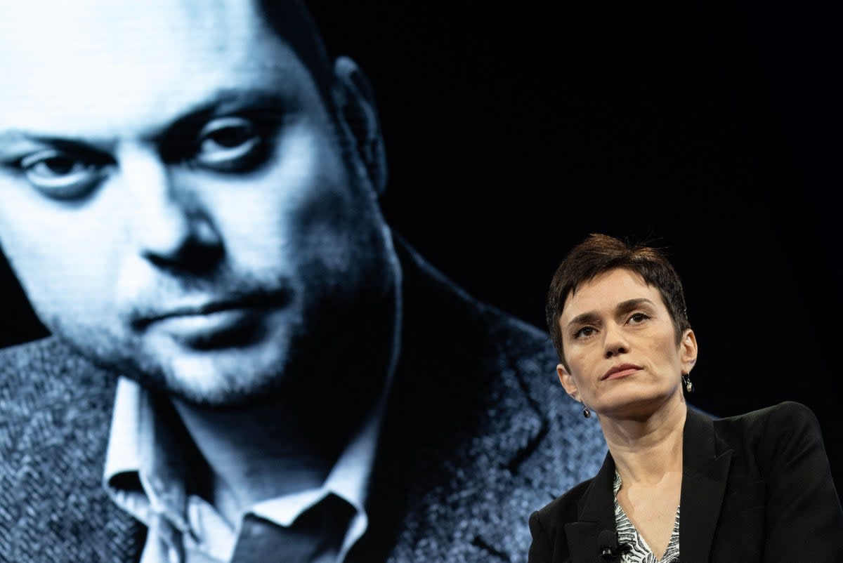 ‘They are going to make it worse for him, more psychological pressure, and then worse again. That is what they do,’ said Evgenia Kara-Murza, wife of imprisoned political activist Vladimir Kara-Murza (AFP/Getty)