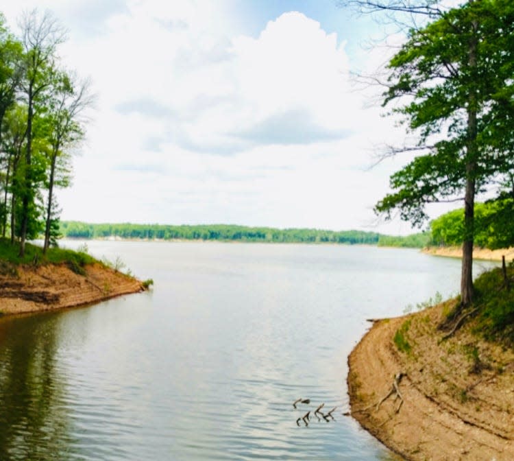 A view of the Cecil M Hardin Lake at Raccoon State Recreation Area in Parke and Putnam counties.