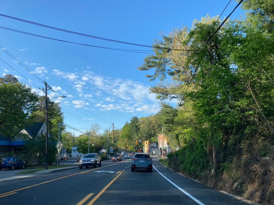 A view of the Merrimon Avenue road diet on April 24, 2023.