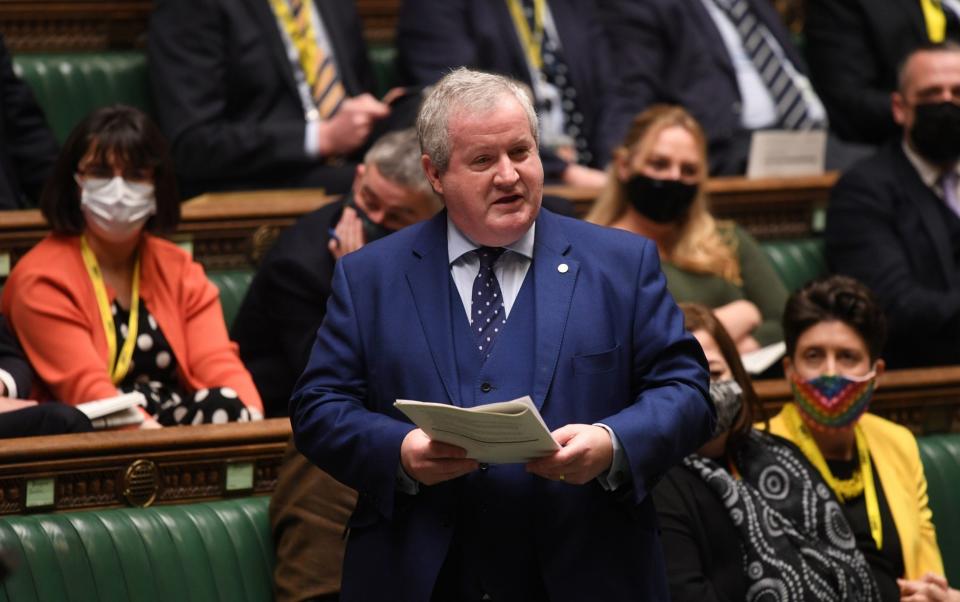 SNP Westminster leader Ian Blackford speaks during Prime Minister's Questions session in London, Britain November 24, 2021. S - UK Parliament /Reuters