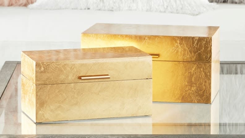 These storage boxes are the fastest way to elevate your room to glam status.