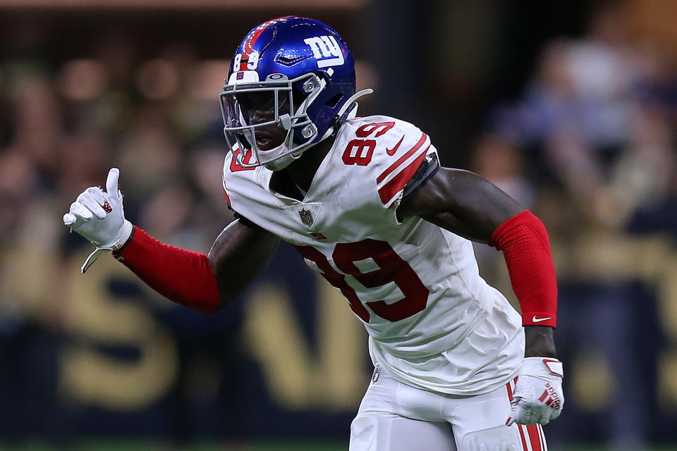 Kadarius Toney #89 of the New York Giants is in fantasy limbo