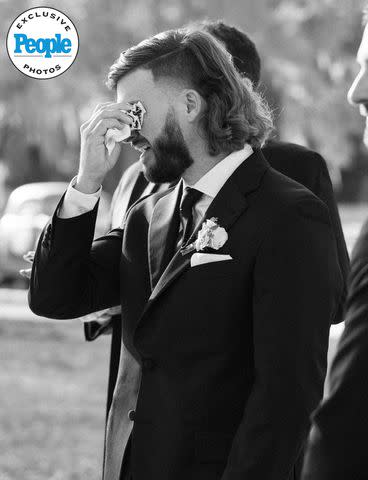 <p>Tiffany Maysonet Photography</p> Jared Kelderman gets emotional at his wedding to Kristi Ford