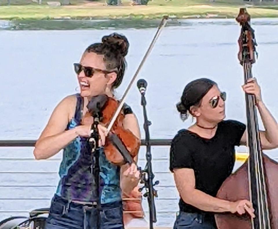 Maddie Denton, fiddle, and Grace Davis, bass, never let the momentum wane through the Tyminski Band's two-hour set.