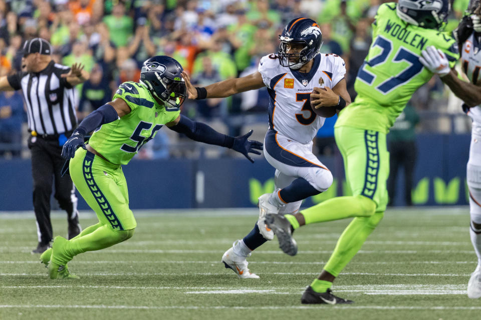 The Seattle Seahawks got a bounty of young talent for Russell Wilson. And not having to pay Russell Wilson. (Photo by Tom Hauck/Getty Images)