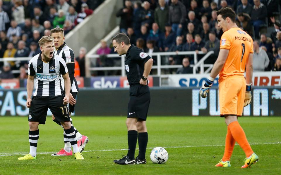 Newcastle United referee apologises for bizarre penalty decision 