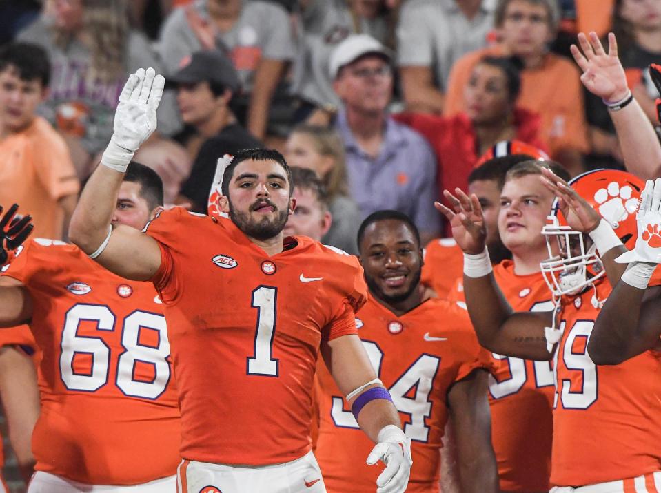 Clemson running back Will Shipley (1) during the fourth quarter at Memorial Stadium in Clemson, South Carolina Saturday, September 17, 2022.  