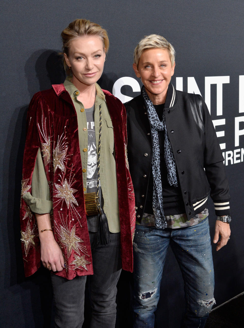 <p>Portia De Rossi and Ellen Degeneres</p>